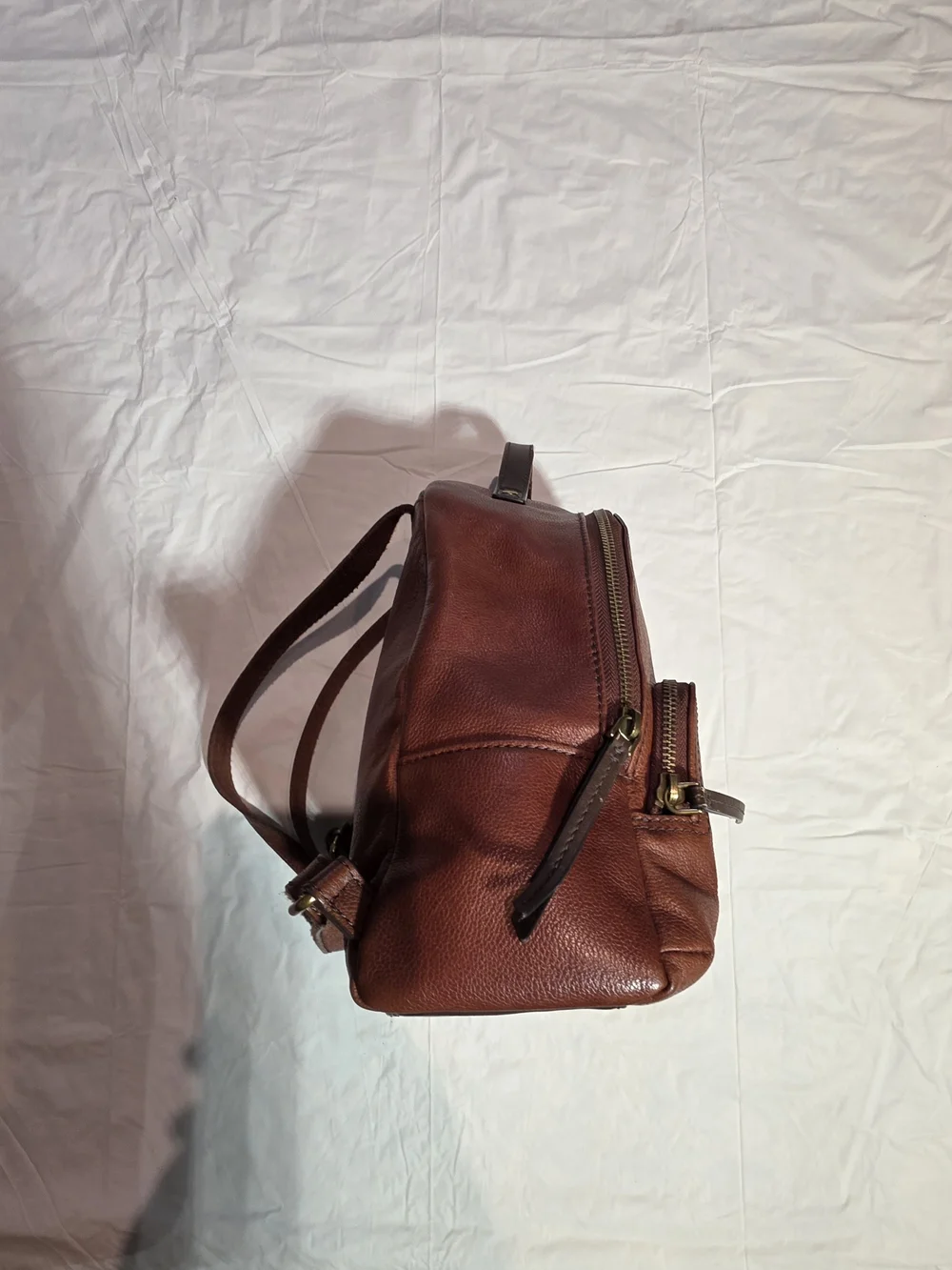 Fossil Brown Leather Mini Backpack - Classic Women's Bag